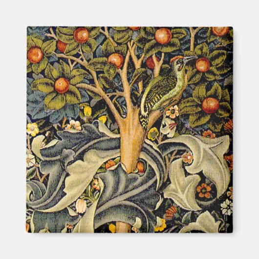 Aimant William Morris Woodpecker Tapestry Arts & Artisana (Devant)