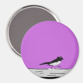 Aimant "Willy Wagtail" (rose) (Recto/Verso)