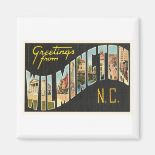 Aimant Wilmington North Carolina NC Vieux Vintage Carte p