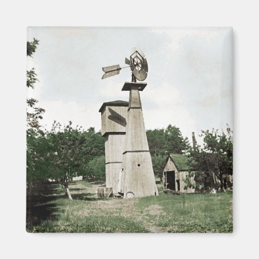 Aimant Windmill Rural Farm 1890's Colorsplash Aquarelle (Devant)