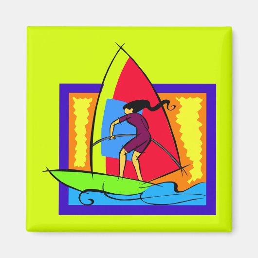Aimant Windsurfer Ocean Sports Surf Vagues (Devant)
