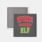 Aimant Wine Drinking Elf Christmas Family Matching Group (Recto/Verso)