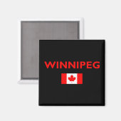 Aimant Winnipeg Canada Drapeau canadien Couleur foncée (Recto/Verso)