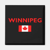 Aimant Winnipeg Canada Drapeau canadien Couleur foncée (Devant)