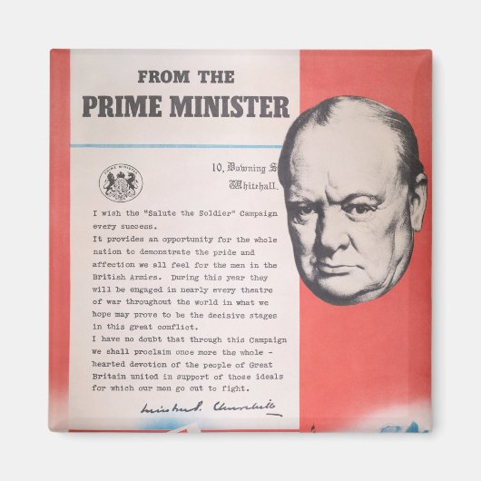 Aimant Winston Churchill, Réimpression de l'affiche de Br (Devant)