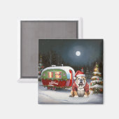 Aimant Winter Bulldog Caravan Christmas Adventure (Recto/Verso)