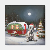 Aimant Winter Great Dane Caravan Christmas Adventure (Devant)
