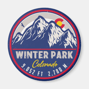 Aimant Winter Park Colorado Camping Ski Mountain Souvenir