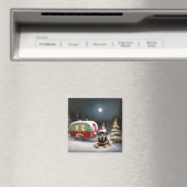 Aimant Winter Rottweiler Caravan Christmas Adventure (In Situ (Lave-vaisselle))