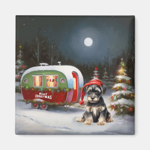 Aimant Winter Schnauzer Caravan Christmas Adventure