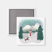 Aimant Winter Wonderland - Christmas Snowman (Recto/Verso)