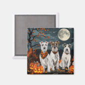 Aimant Wirefox Terrier Halloween Éffrayant (Recto/Verso)