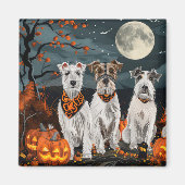 Aimant Wirefox Terrier Halloween Éffrayant (Devant)
