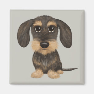 Aimant Wirehaired Dachshund Cute Cartoon Dog Teckel