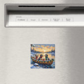 Aimant Wirehaired Pointing Griffon Christmas Boat Holiday (In Situ (Lave-vaisselle))