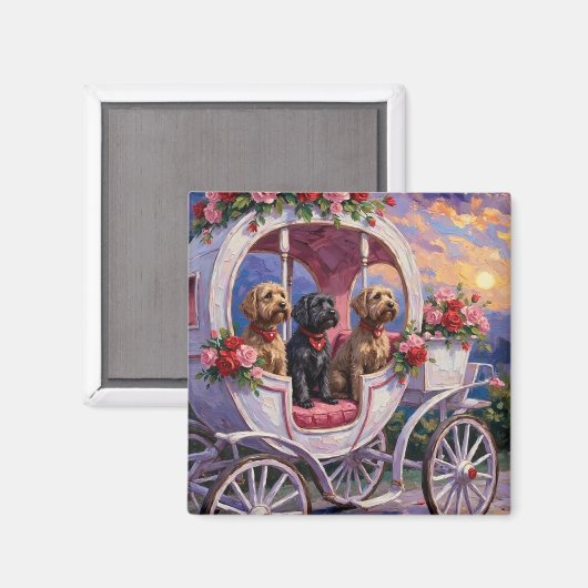 Aimant Wirehaired Pointing Griffon Dog Valentine's Day (Recto/Verso)