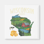 Aimant Wisconsin Cheese State Pride Farm Dairy Lover Gift (Devant)