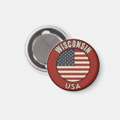 Aimant Wisconsin États-Unis d'Amérique  (Recto/Verso)