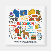 Aimant Wisconsin Family Trip Keepsake Personalized (Devant)