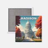 Aimant Wisconsin Madison State Capitol (Recto/Verso)