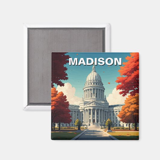 Aimant Wisconsin Madison State Capitol (Recto/Verso)