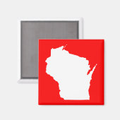 Aimant Wisconsin rouge et blanc (Recto/Verso)