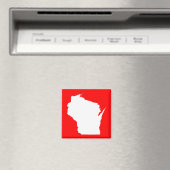Aimant Wisconsin rouge et blanc (In Situ (Lave-vaisselle))