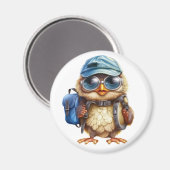 Aimant Wise Little Traveler - Kid Owl avec sac à dos (Recto/Verso)