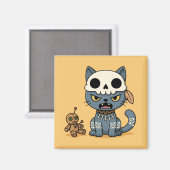 Aimant Witch Cat Voodoo Doll Yellow (Recto/Verso)