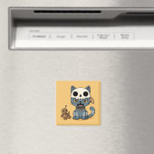 Aimant Witch Cat Voodoo Doll Yellow (In Situ (Lave-vaisselle))