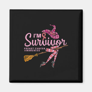 Aimant Witch Im A Survivor Halloween Cancer du Sein