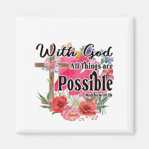 Aimant With God All Things Are Possible Christian Bible 