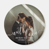 Aimant 'With Love' Photo personnalisée Mariage Faveur (Devant)