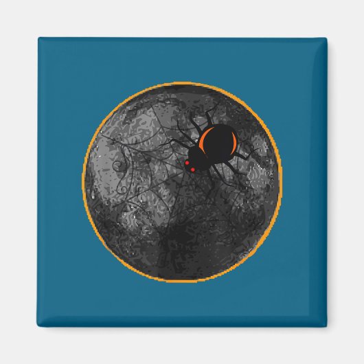 Aimant With On Spider Web Arachnid Moon Solar (Devant)