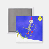 Aimant Witty Ski Kitty prend l'air (Recto/Verso)