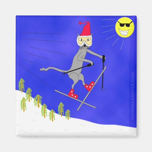 Aimant Witty Ski Kitty prend l'air (Devant)