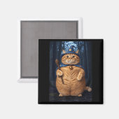 Aimant Wizard Chat Witch Drôle Halloween Hommes Femmes Co (Recto/Verso)
