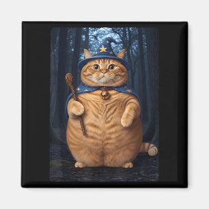 Aimant Wizard Chat Witch Drôle Halloween Hommes Femmes Co