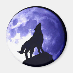 Aimant Wolf Howling à Moon