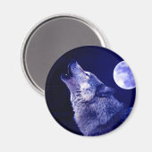 Aimant Wolf Howling à Moon (Recto/Verso)