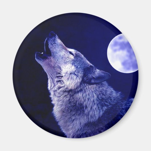 Aimant Wolf Howling à Moon (Devant)