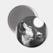Aimant Wolf Howling à Moon (Recto/Verso)