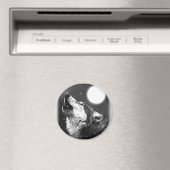 Aimant Wolf Howling à Moon (In Situ (Lave-vaisselle))