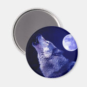Aimant Wolf Howling à Moon (Recto/Verso)