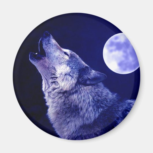Aimant Wolf Howling à Moon (Devant)