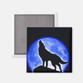 Aimant Wolf Howling à Moon (Recto/Verso)