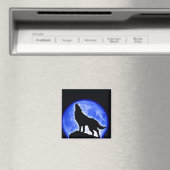Aimant Wolf Howling à Moon (In Situ (Lave-vaisselle))