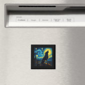 Aimant Wolf Starry Night HowHowling Lune Dons Drôle Pour (In Situ (Lave-vaisselle))