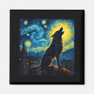 Aimant Wolf Starry Night HowHowling Lune Dons Drôle Pour
