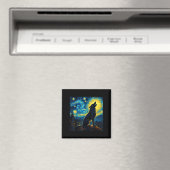 Aimant Wolf Starry Night Howling Lune Drôle Pour Hommes F (In Situ (Lave-vaisselle))